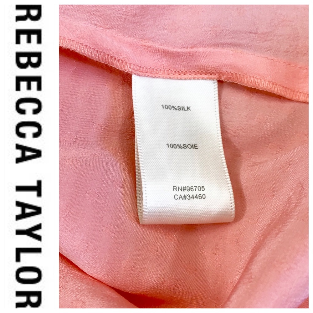 💕SALE Rebecca Taylor Silk Peach Spot Ruffle Dress - Picture 4 of 6